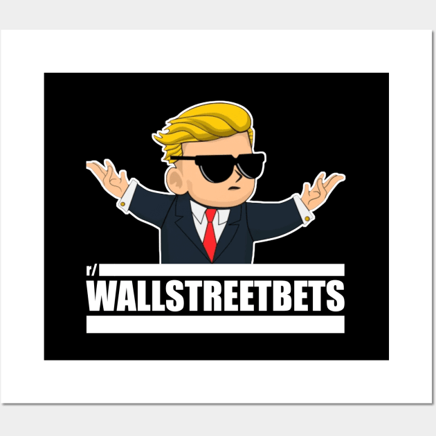 Reddit Wallstreetbets Stonks - Diamond Hands - Tendies To The Moon Wall Art by Tesla